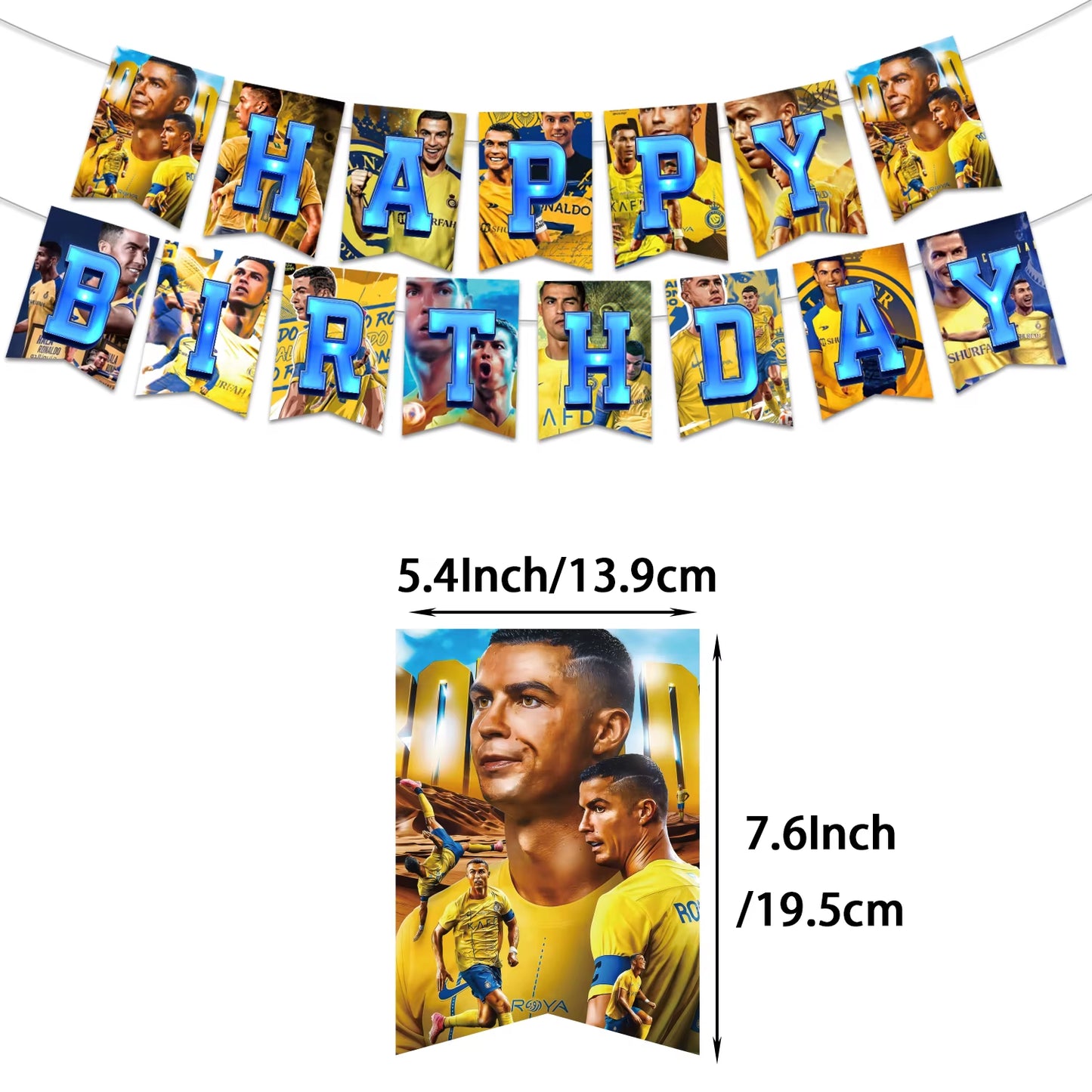 CR7 Cristiano Football Birthday Party Decoration Balloon Banner Backdrop Cake Topper Party Supplies Baby Shower